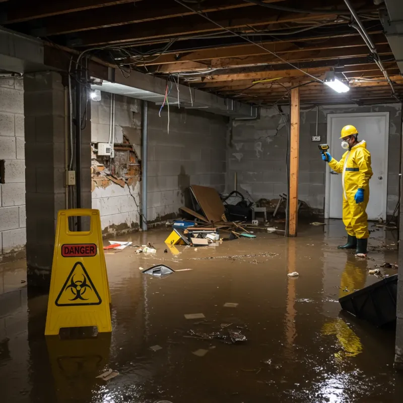 Flooded Basement Electrical Hazard in Waltham, MA Property